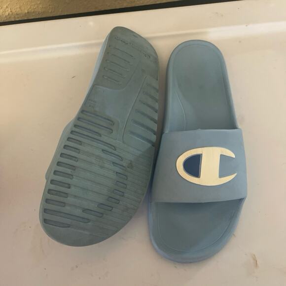Unisex Slides Champion Sandals Women Size 9 Boys 7 Mint Light Blue - Picture 6 of 6